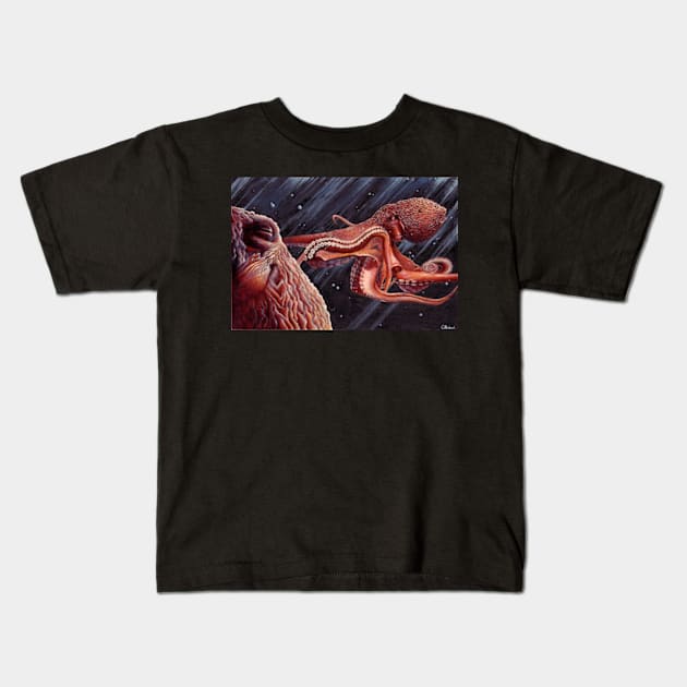 Octopus of st-laurent Kids T-Shirt by rainetteillus